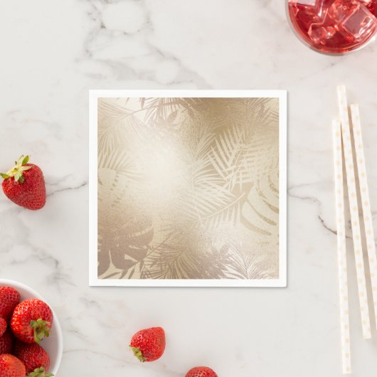 Blätter des Golden Shine Botanical Tropical Palm T Serviette (Beispiel)