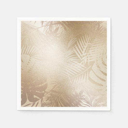 Blätter des Golden Shine Botanical Tropical Palm T Serviette (Vorderseite)