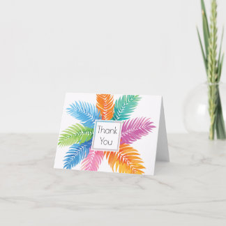 Blätter des hellen bunten Beach Palm Dankeschön Ka Dankeskarte