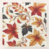 Blätter des Herbstes Glasuntersetzer (Vorderseite)