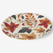 Blätter des Herbstes Pappteller (Schrägansicht)