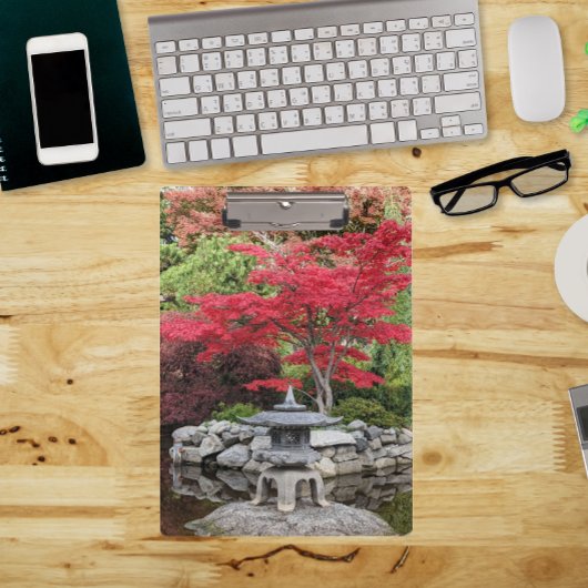 Blätter des japanischen Gartens Lantern und des Ro Klemmbrett