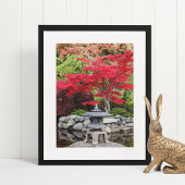 Blätter des japanischen Gartens Lantern und des Ro Poster