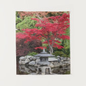 Blätter des japanischen Gartens Lantern und des Ro Wandteppich (Vorderseite)