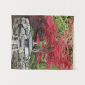 Blätter des japanischen Gartens Lantern und des Ro Wandteppich (Vorderseite (Horizontal))