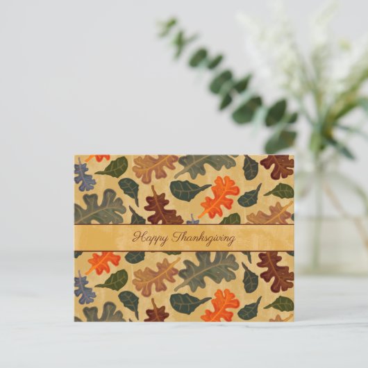 Blätter des Oak Tree im Herbst glücklich Erntedank Postkarte (Stehend Vorderseite)