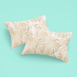 Blätter des Tropical Light Cream Yellow Monstera D Kissenbezug