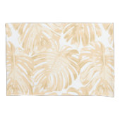 Blätter des Tropical Light Cream Yellow Monstera D Kissenbezug (Vorderseite-Links)