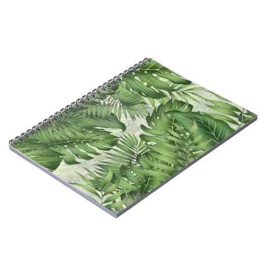 Blätter des tropischen Dschungels: nahtloser blume Notizblock (Linke Seite)