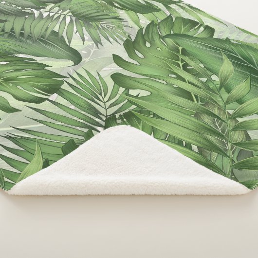 Blätter des tropischen Dschungels: nahtloser blume Sherpadecke (3/4)