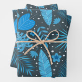 Blätter des tropischen Palm Monstera, blau und tür (Beispiel)