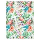 Blätter des tropischen Paradieses Flamingo Blume Tischdecke (Vorderseite)