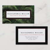 Blätter des üppigen botanischen Tropenpalmes Visitenkarte (Vorne/Hinten)