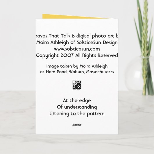 Blätter, die sprechen karte (Rückseite)