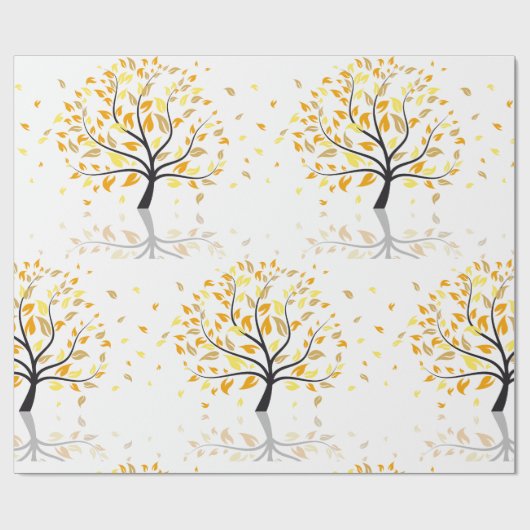 Blätter, die von einem Baum fallen Geschenkpapier (Flach)
