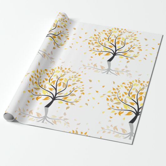 Blätter, die von einem Baum fallen Geschenkpapier (Ungerollt)