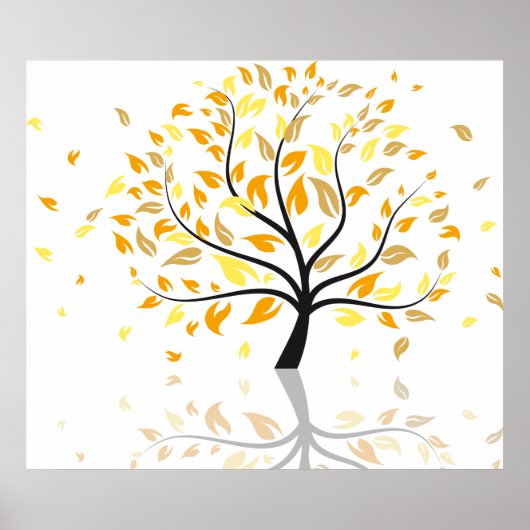 Blätter, die von einem Baum fallen Poster (Vorne)