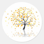 Blätter, die von einem Baum fallen Runder Aufkleber (Vorderseite)