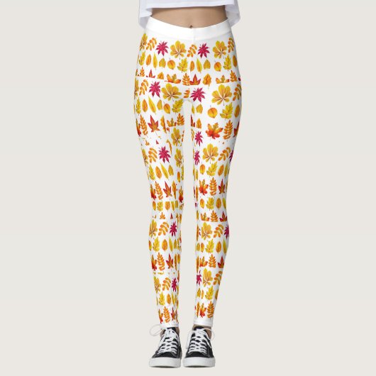 BLÄTTER DRUCKTE LEGGINGS (Vorderseite)
