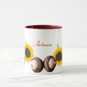 Blätter, Eicheln und Sonnenblumen Tasse (Zentrum)