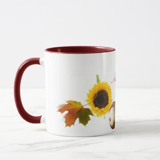 Blätter, Eicheln und Sonnenblumen Tasse (Links)