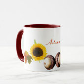 Blätter, Eicheln und Sonnenblumen Tasse (Vorderseite Links)