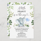 Blätter eine kleine Peanut Elephant Babydusche Einladung (Vorne/Hinten)