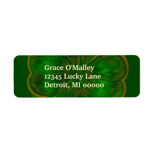 Blätter eines Lucky Clover Luck der irischen Label (Vorne)