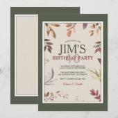 Blätter Einladung zur Geburtstagspartei (Vorne/Hinten)