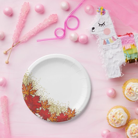 Blätter| Erntedank Dinner Party Pappteller (Party)