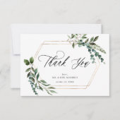 Blätter & Eukalyptus Gold Dankeschön-Karte Dankeskarte (Vorderseite)