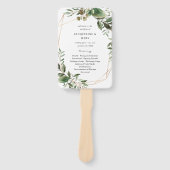 Blätter & Eukalyptus Gold-Hochzeitsprogramm Fächer (Vorderseite)