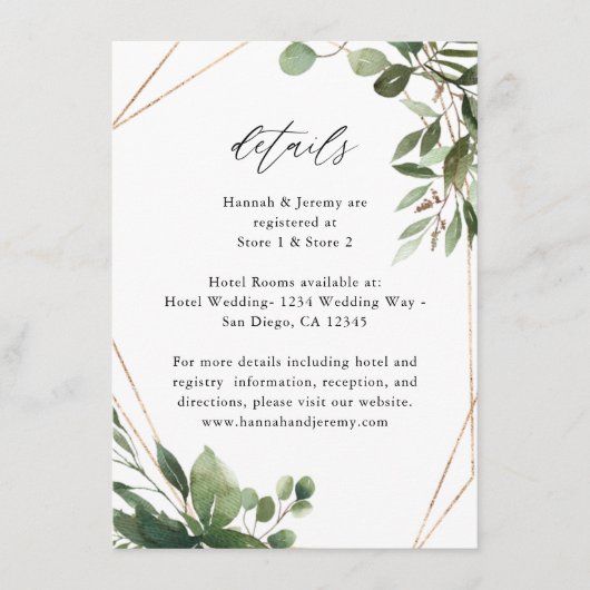 Blätter & Eukalyptus Gold LG 2 Begleitkarte (Vorderseite)