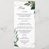 Blätter & Eukalyptus Gold Menu 2 Menükarte (Vorderseite)