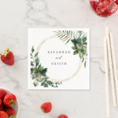 Blätter & Eukalyptus Gold Name Napkins Serviette (Beispiel)