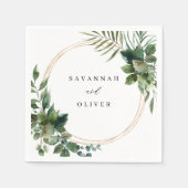 Blätter & Eukalyptus Gold Name Napkins Serviette (Vorderseite)