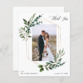 Blätter & Eukalyptus Gold Vielen Dank Foto (Vorne/Hinten)