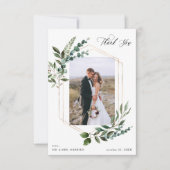 Blätter & Eukalyptus Gold Vielen Dank Foto Dankeskarte (Vorderseite)