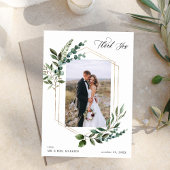 Blätter & Eukalyptus Gold Vielen Dank Foto Dankeskarte