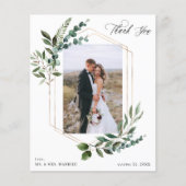 Blätter & Eukalyptus Gold Vielen Dank Foto Flyer (Vorne)