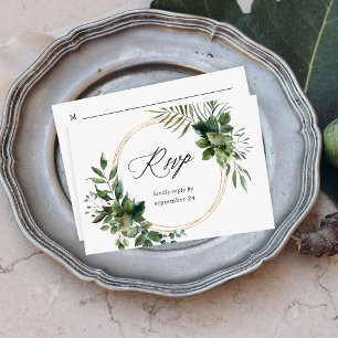 Blätter & Eukalyptus Gold w Mahl UAWG RSVP Karte