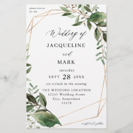 Blätter & Eukalyptus Gold Wedding MEDIUM Flyer