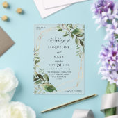 Blätter & Eukalyptus-Goldhochzeit Acryleinladungen (In Situ (Hochzeit))