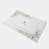 Blätter Eukalyptus Greenery Einfach Minimalistisch Fußmatte (Schrägansicht)