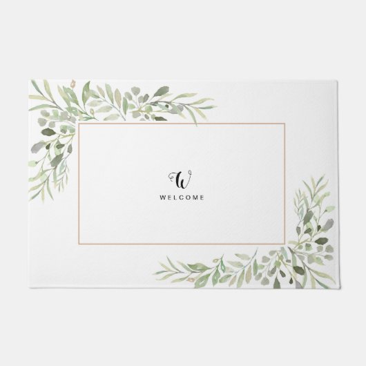 Blätter Eukalyptus Greenery Einfach Minimalistisch Fußmatte (Vorderseite)