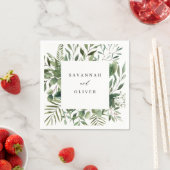 Blätter & Eukalyptus Name Napkins Serviette (Beispiel)