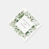 Blätter & Eukalyptus Name Napkins Serviette (Ecke)