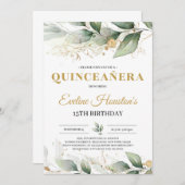 Blätter Eukalyptus quinceanera Einladung (Vorne/Hinten)