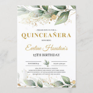 Blätter Eukalyptus quinceanera Einladung
