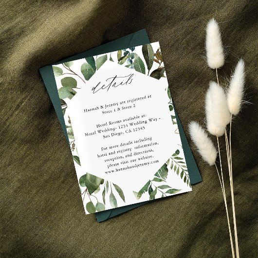 Blätter & Eukalyptus Rustic LG Begleitkarte